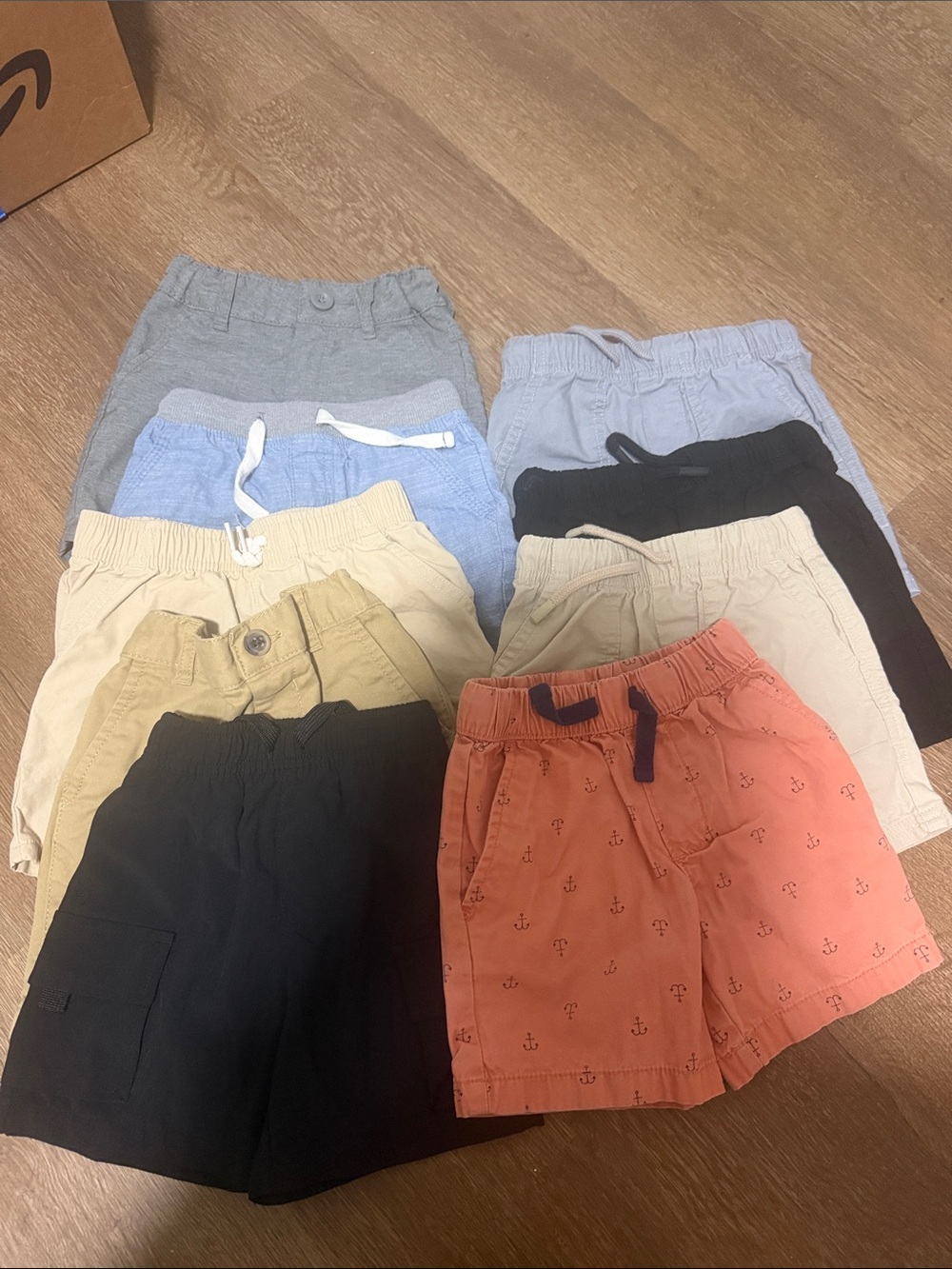 Cat & Jack Kids Mixed-Color Pull-On Shorts Pack - Blue, Black, Tan, Coral, Gray